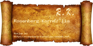 Rosenberg Kornélia névjegykártya